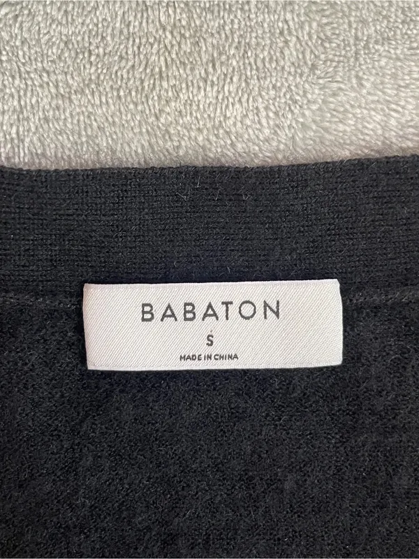 Aritzia Babaton 100% cashmere black cardigan sweater luxury minimalist career S - Image 4