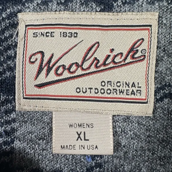 Vintage Woolrich Women’s XL Blue Plaid Fleece Pullover Long Sleeve Crewneck - Image 5