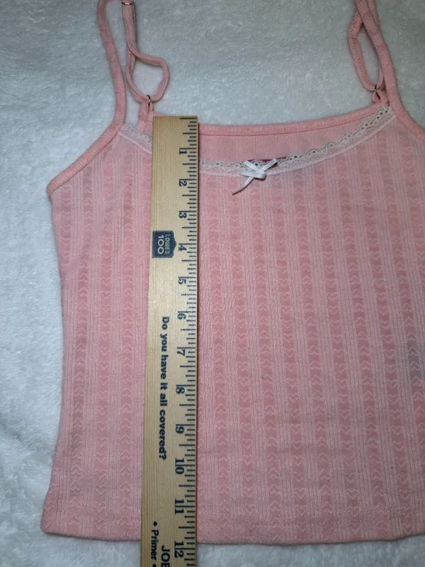 Edikted Coquette Y2K Fairy Bow Lace Trim pink crop cami top Size Small - Image 5