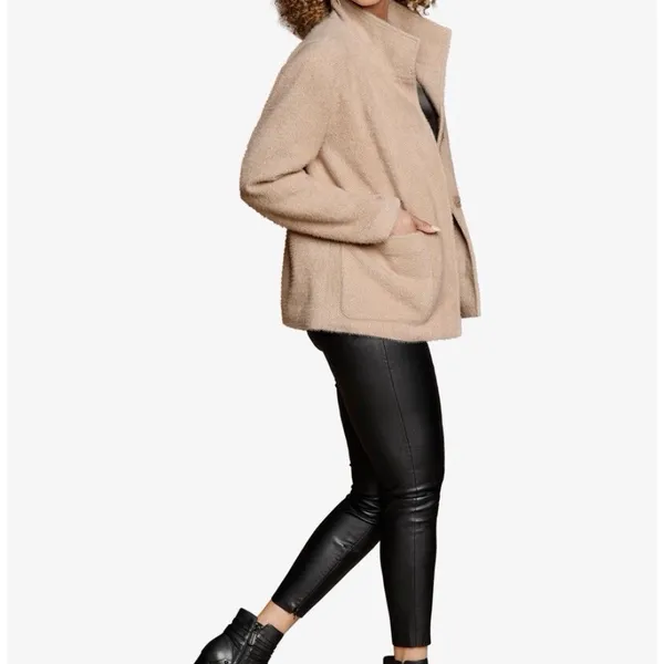 Johnston & Murphy Eyelash‎ Coat Jacket $179 Camel Textured Cozy Academia City - Image 9