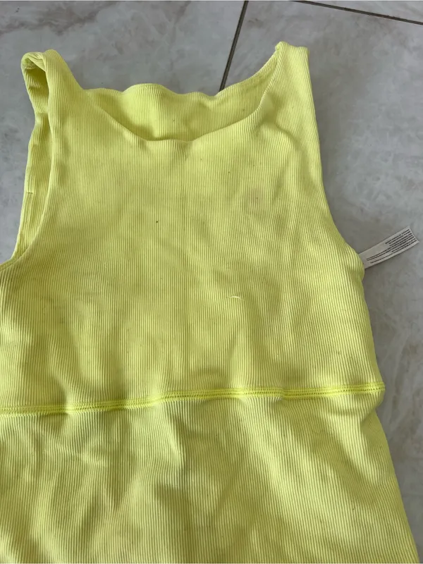 Free People Neon Yellow Tank Top Size XS/S - Image 2