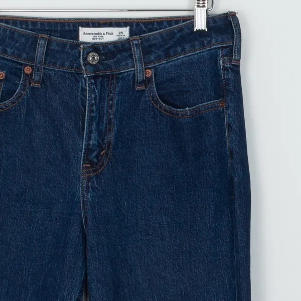 Abercrombie & Fitch Curve Love Mid Rise Bootcut Jeans Dark Wash Size 25 Regular - Image 2