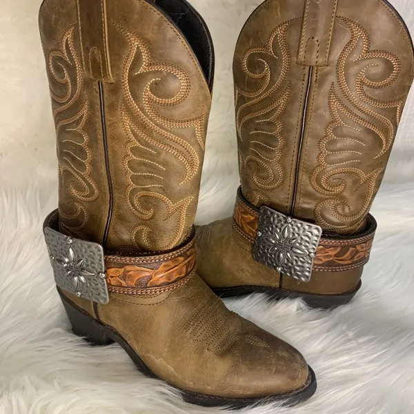 Handmade Removable Women’s Boot Band/Cuffs Brown - Image 4