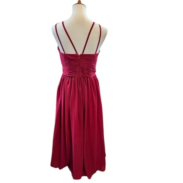 JJ's House Berry Chiffon Pleated A-Line Floor-Length Bridesmaid Dress S/M - Image 16