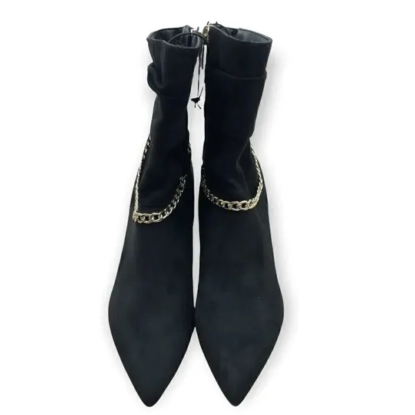 Marc Fisher black with gold metal chain detail booties size 6 - Image 2