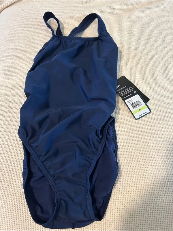 SPEEDO  ProLT Solid One Piece, Navy Blue, Size 30, NWT - Image 3