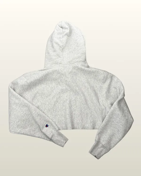 Champion Cropped Sweatshirt | Size: Small | Gray - Image 2