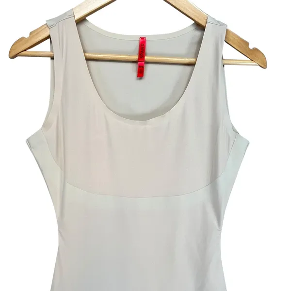 SPANX Women's Smoothing Shaping Bodysuit Mini‎ Dress Beige Sleeveless Medium - Image 3
