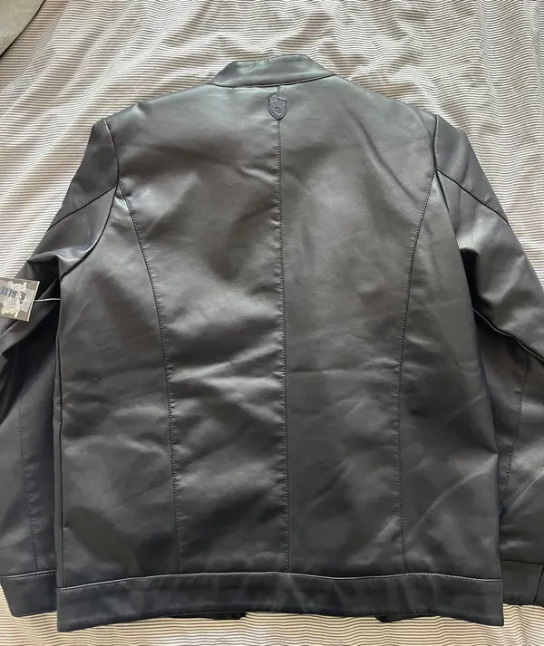 Navy Biker jacket Blue - Image 5