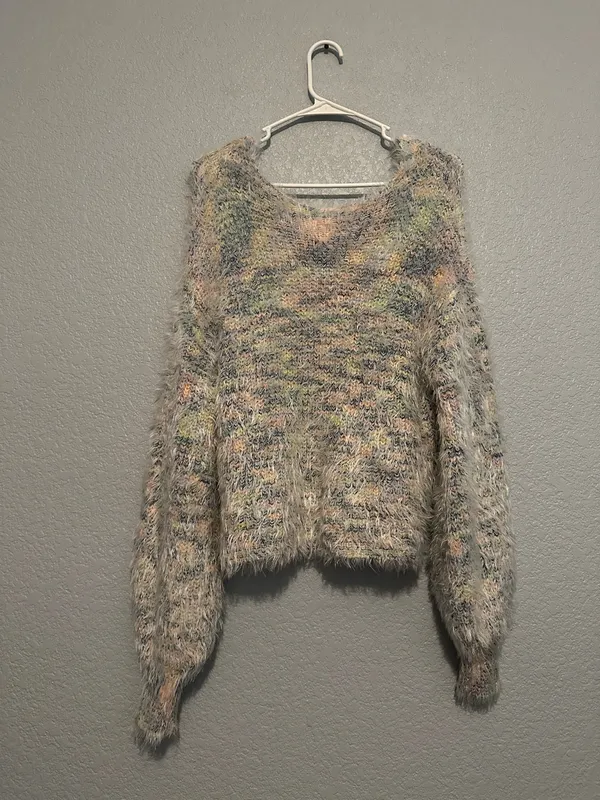 New Free People Gemini Fuzzy Confetti Oversized Sweater - Image 9