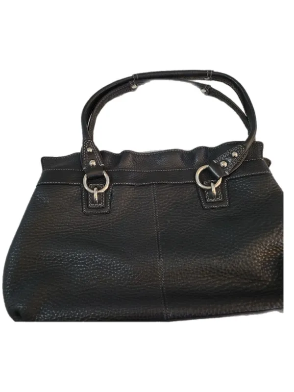 COACH Penelope Black Handbag Shoulder Bag Ruffle Pebbled Leather F14686 Everyday - Image 9