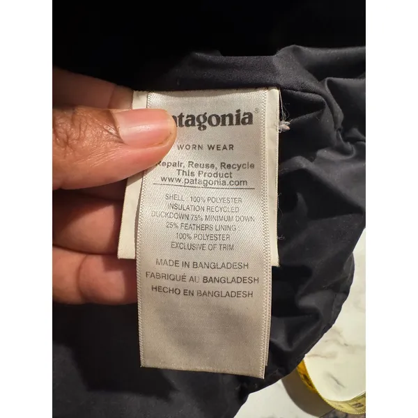 Patagonia Worn Wear Black Down Puffer Jacket Hooded Women Small STY28025FA17 - Image 5