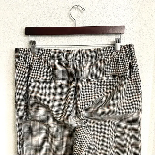 Old Navy Womens Pants Black White Brown Houndstooth Pull On Size 14 - Image 4