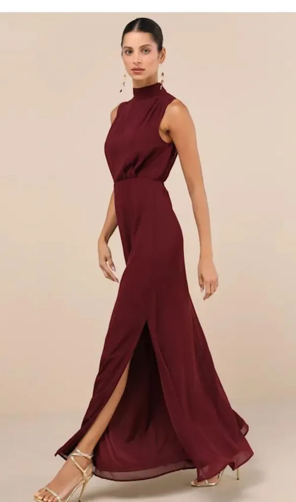 Lulus Elegant Sleeveless Burgundy Dress - Image 14