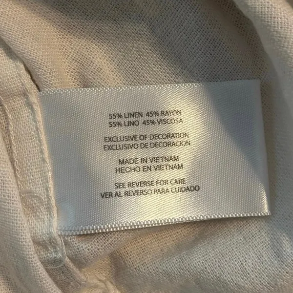 Gap Women’s Size XL Button Up Shirt Long Sleeves White Linen Blend - Image 4