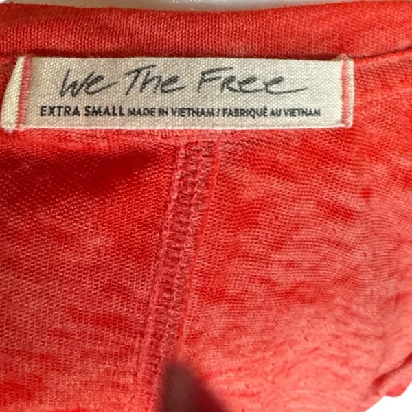 Free People We the Free Cassidy‎ Cuff Sleeve Tee Poppy Sz XS - Image 6