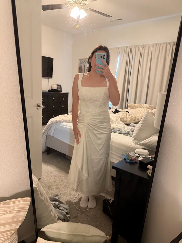BHLDN Corset A Line White Dress - Image 2