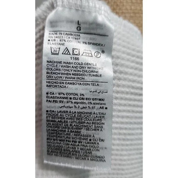 OLD NAVY Tank Top Womens Size L White Waffle Knit Scoop Neck‎ Back Casual Basic - Image 7