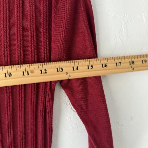 Max Studio Dress Y2k Medium Red Sweater Knit‎ Fit Flare Ribbed Pullover - Image 6
