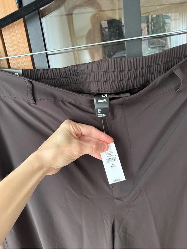 NWT GapFit Tech High Rise Barrel Trousers pants terra brown performance eco - Image 4