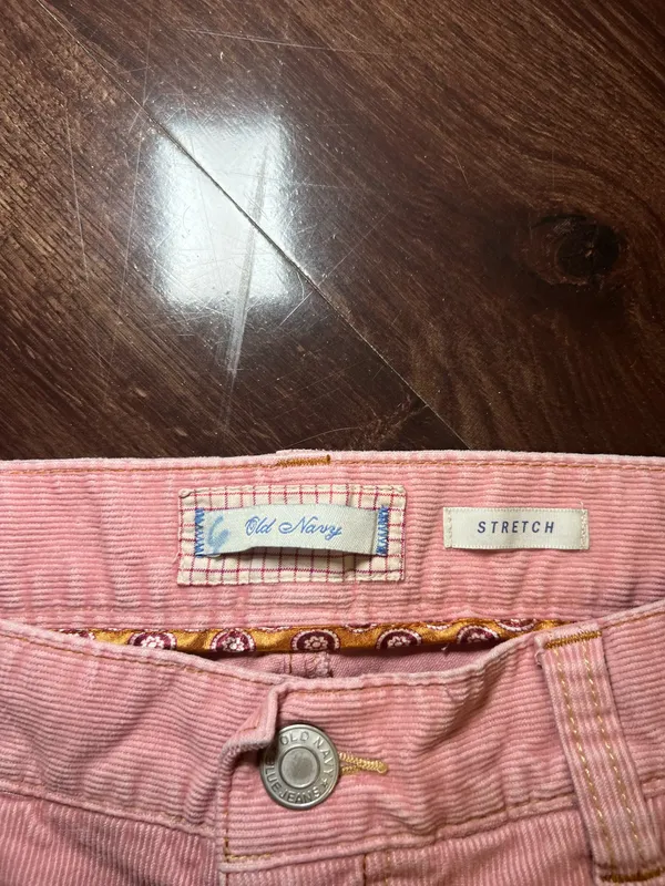 Vintage Y2K Old Navy Corduroy Pink Flare Jeans - Image 3