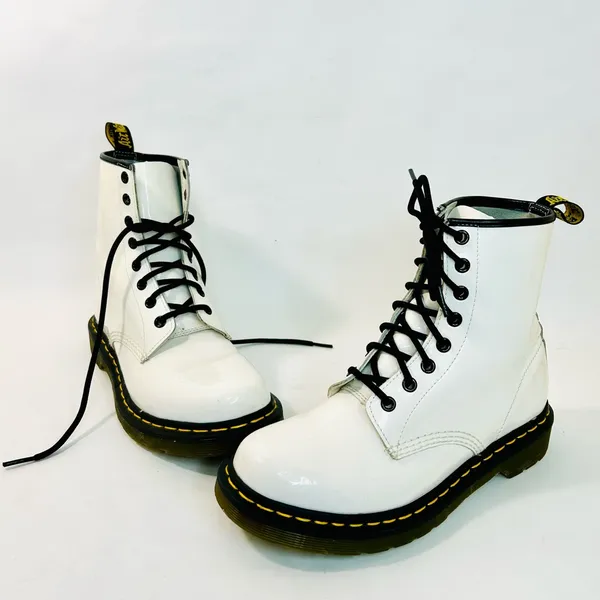 Dr. Martens Women’s 1460 Boot in White Patent Leather size 39 EU / 8 US - Image 2