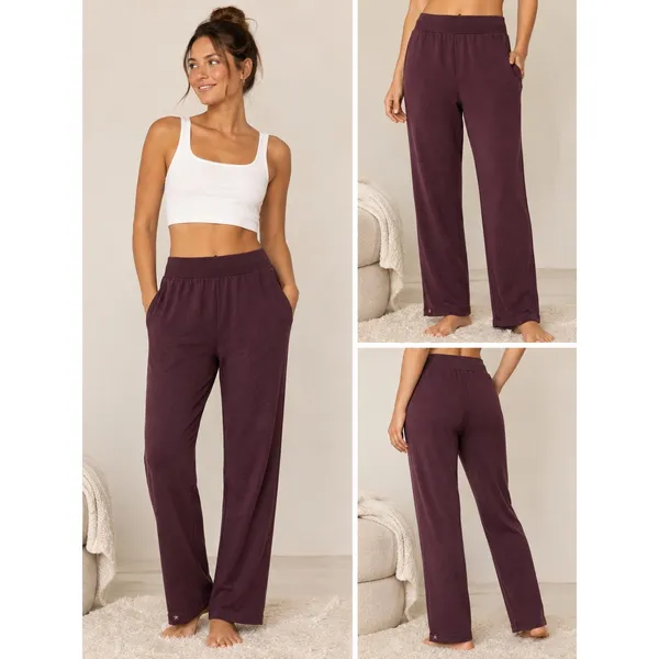 Barefoot Dreams Petite‎ Medium Plum Modal Cotton Fleece Lounge Pants BDWNV22008 - Image 2