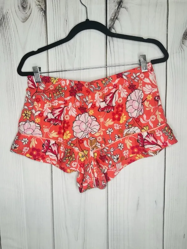 Victorias Secret Womens Sz M Pajama Set Short-Sleeve Shirt Shorts Coral Floral - Image 16