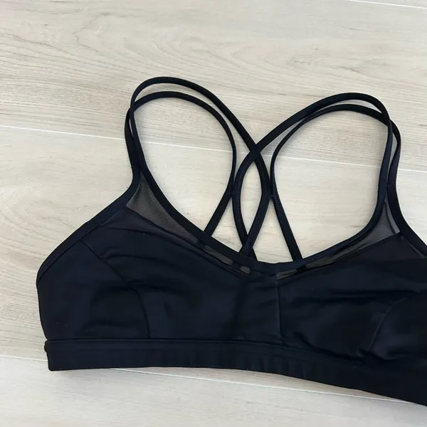 black mesh lululemon strappy bra - Image 2