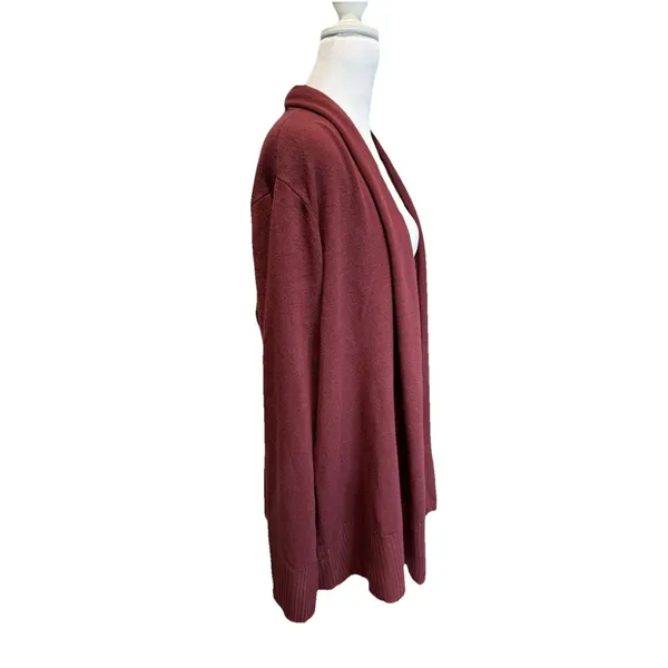 Croft & Barrow Cardigan Size Medium The Extra Soft Closureless Red Silk Women's - Image 6
