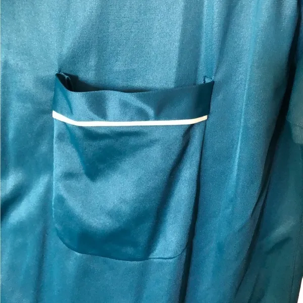 Vintage Mid Century Towncraft Jcpenney Aqua soft sleek classic pajama shirt - Image 3