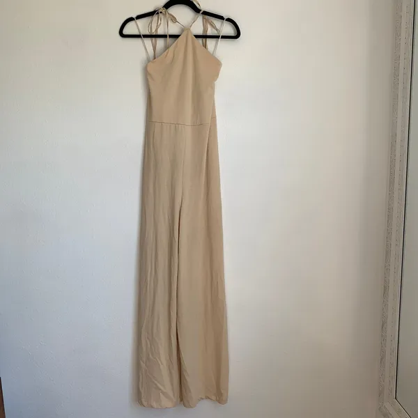 NWT‎ Zara Beige Halter Jumpsuit Blogger Favorite - Image 4