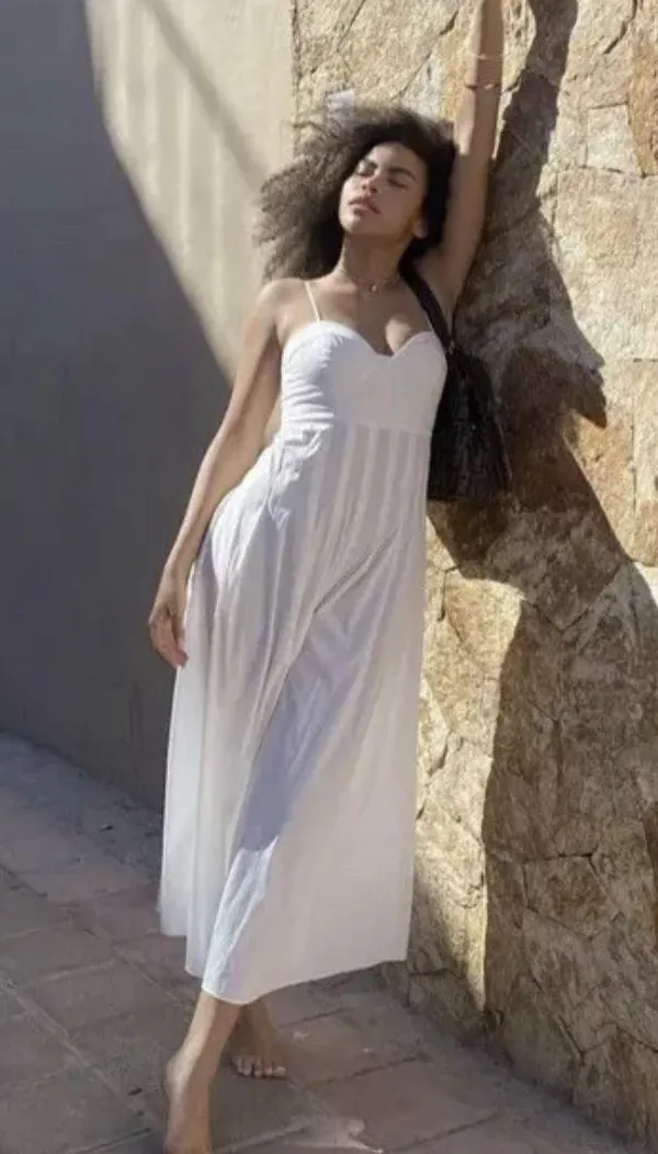 ZARA dress maxi corset style bohemian white summer vacation - Image 2