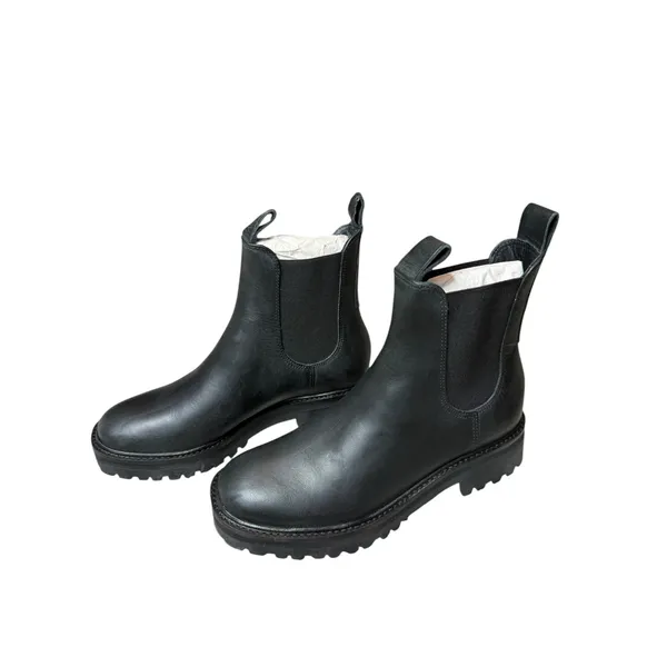 Everlane The Lug Chelsea Boot Black Leather Ankle Boots Lug Sole Size 7 - Image 5