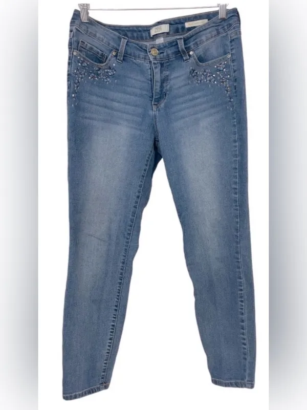 Vintage America Blues Rhinestone Embellished Skinny Jeans Women’s Size 8 Medium - Image 3