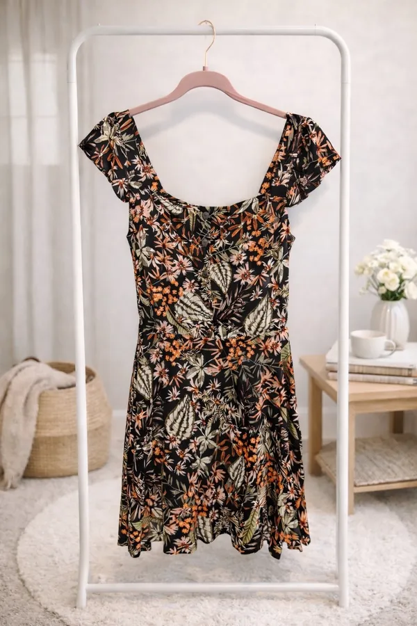 Xhilaration Women’s Black Floral Dress. Size Small. - Image 2