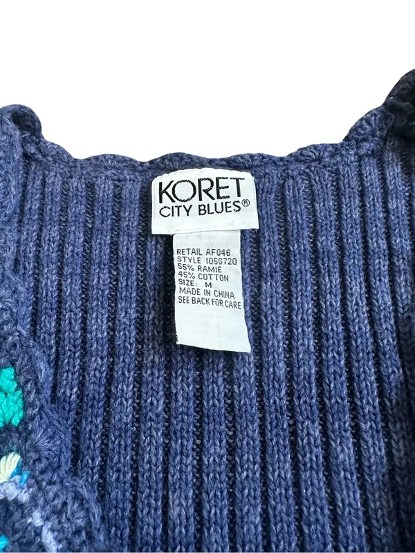 Vintage Koret Crochet Granny Square Cardigan Sweater Vest 70s Retro Cottagecore - Image 2