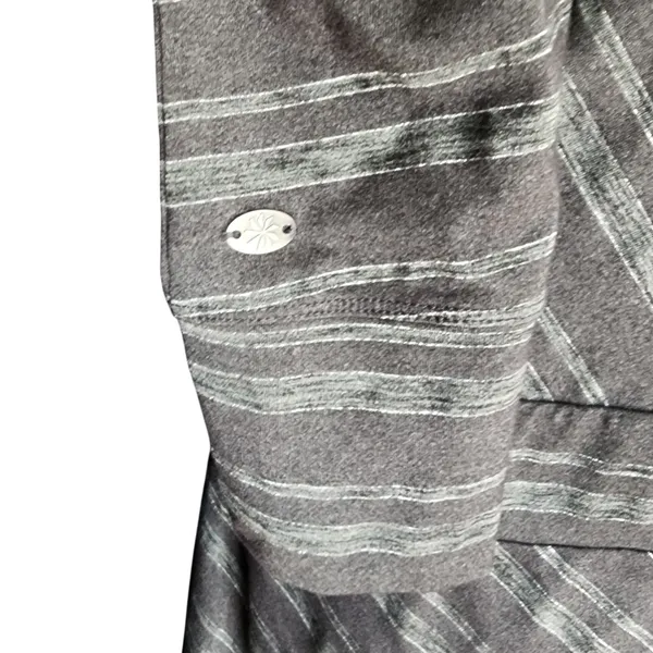 Athleta V-Neck Gray Striped Athleisure‎ Chevron Drop Waist Dolman Dress L - Image 3