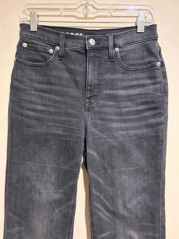 J Crew High Rise Slim Demi Boot Jean in Charcoal Wash - Image 4