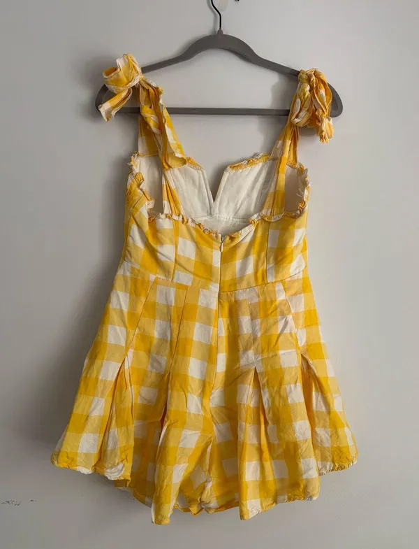 Luxxel Yellow Gingham romper - Image 2