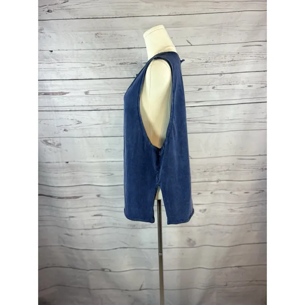 Free People Movement Muscle Tank Top Women’s XL Blue Sleeveless Oversized - Image 2