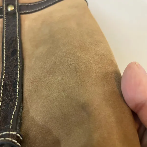 Franco Sarto Brown‎ Suede/Leather Purse With Inside Smartlyte 12.5”X15” Preowned - Image 16