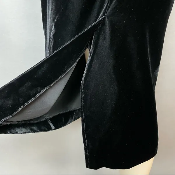 Vintage Velvet Skirt‎ Gathered Waistband Black Midi Straight Michelle Stuart - Image 13