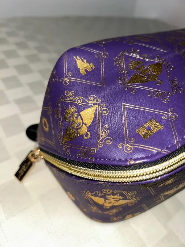Disney Purple Cosmetic Bag with Gold Villain Portraits - Image 2