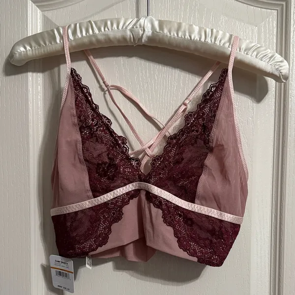 Intimately Free People Leah Soft Lace Bralette Berry Combo Lounge Coquette Boho - Image 2