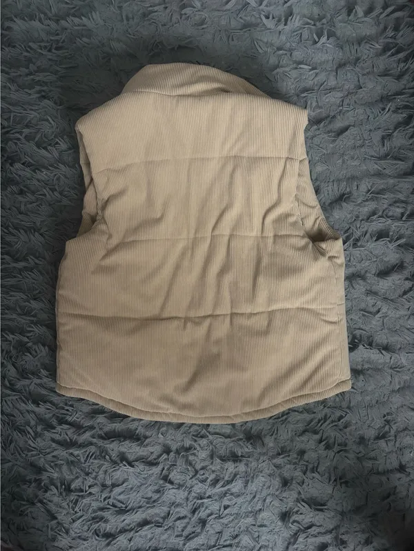Cropped Puffer Amazon Vest Brown - Image 2