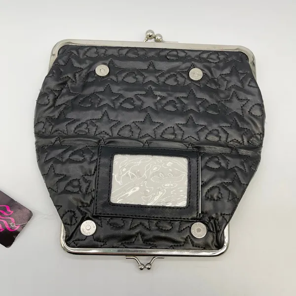 Y2K Torrid Kisslock Wallet Black Quilted Star Heart McBling Punk Mall Goth 2000s - Image 4