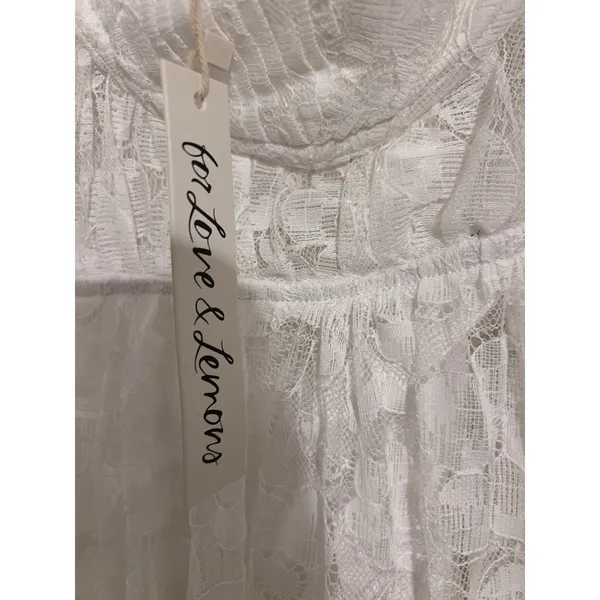 For Love & Lemons $260 Lorena Dress White Maxi Floral Bridal Lace Fairy Ethereal - Image 6