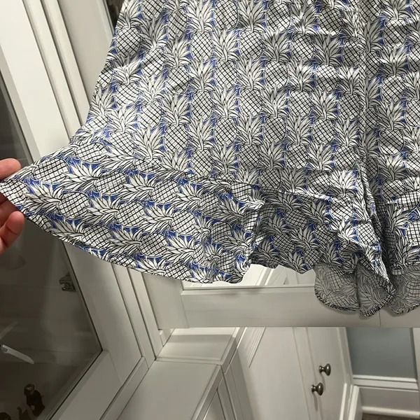 MAEVE (Anthro) Blue Pineapple Print Flutter Hem High Waisted Shorts, Size 4 - Image 5