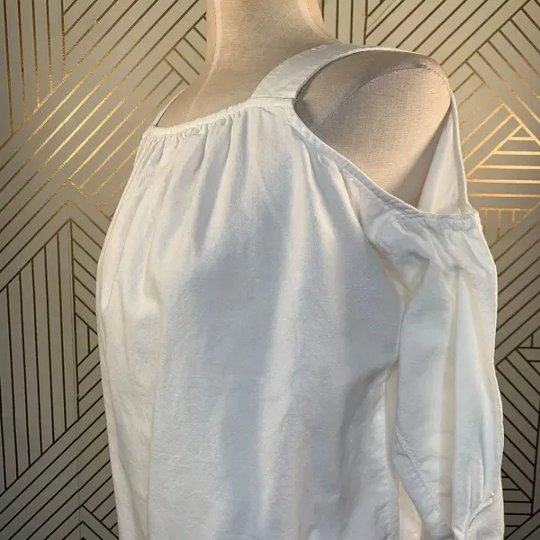 Madewell Cold Shoulder Top in‎ White Wash - Image 6